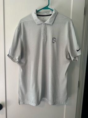Nike Men’s Light Gray/White PGA Logo Polo Shirt